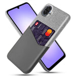 For Samsung Galaxy A07 5G Case PU Leather Cloth Texture Hard PC Phone Cover with Card Holder