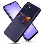 For Samsung Galaxy A07 5G Case PU Leather Cloth Texture Hard PC Phone Cover with Card Holder