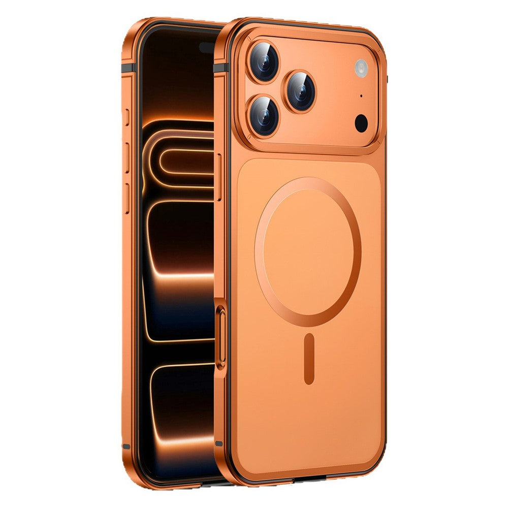 For iPhone 17 Pro Magnetic Case Dual-Tone Alloy + Silicone + PC Ultra-Thin Shockproof Phone Cover