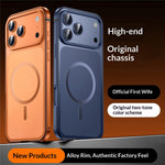 For iPhone 17 Pro Magnetic Case Dual-Tone Alloy + Silicone + PC Ultra-Thin Shockproof Phone Cover