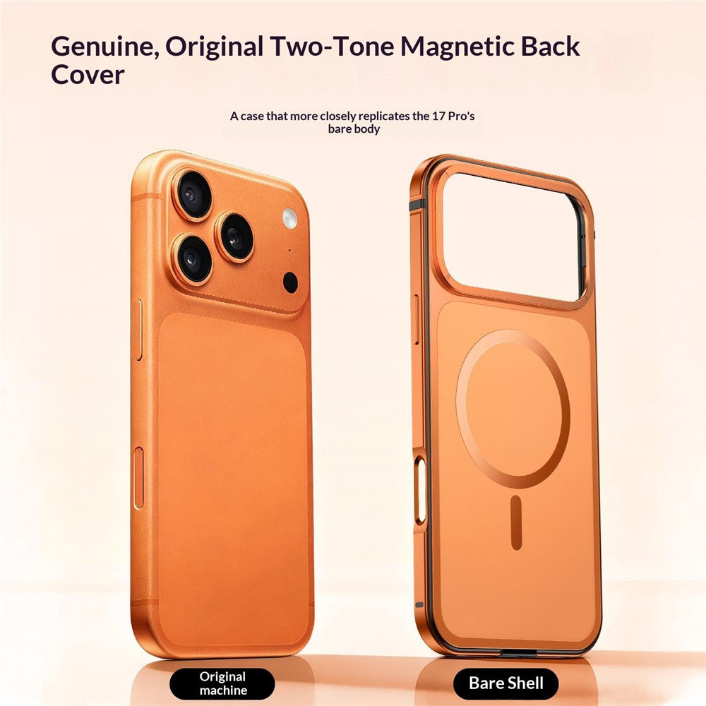 For iPhone 17 Pro Magnetic Case Dual-Tone Alloy + Silicone + PC Ultra-Thin Shockproof Phone Cover