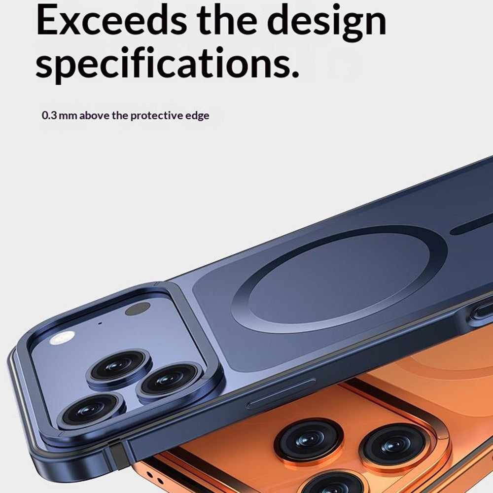 For iPhone 17 Pro Magnetic Case Dual-Tone Alloy + Silicone + PC Ultra-Thin Shockproof Phone Cover