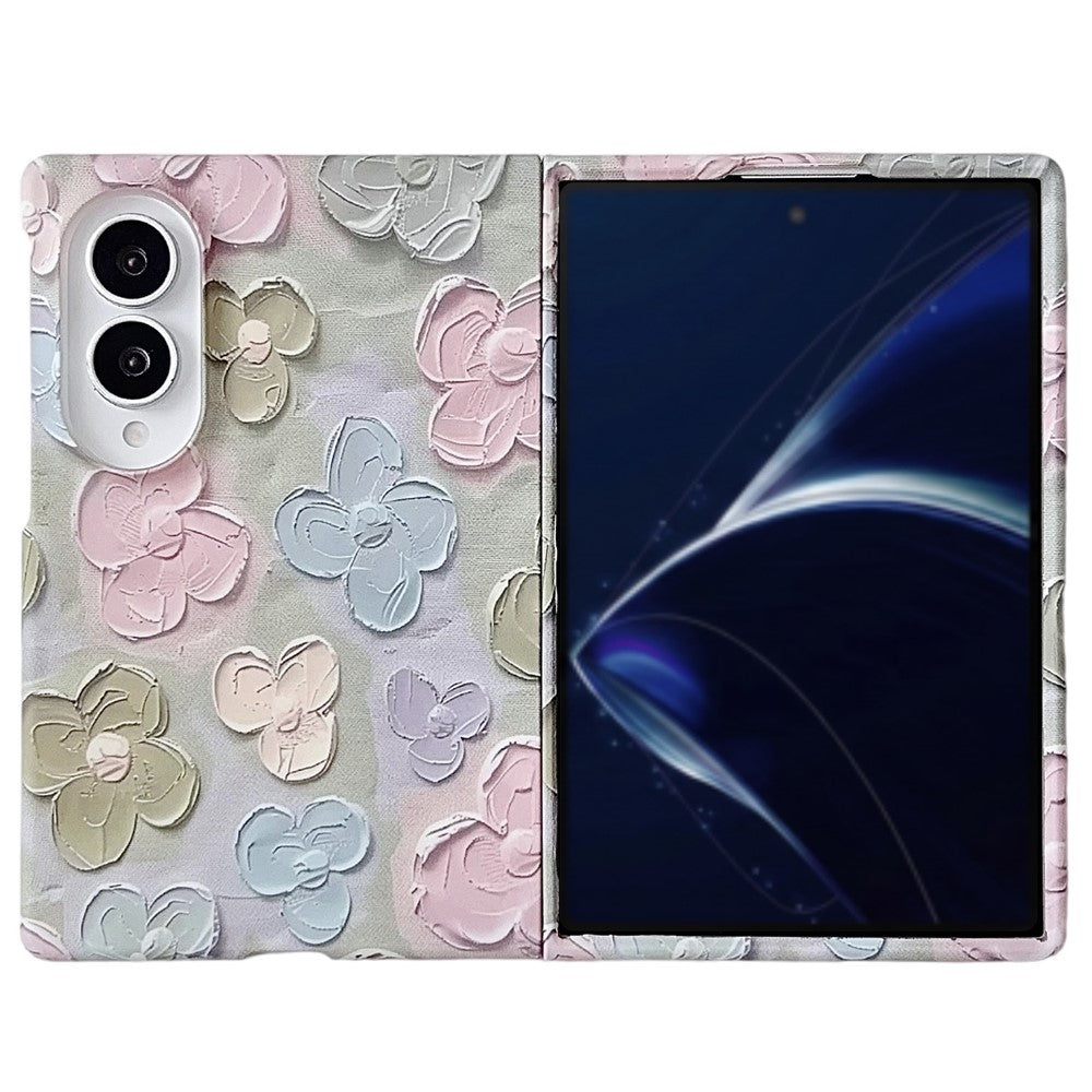 Til Samsung Galaxy Z Fold8 cover Præget Akvarel Blomster Hårdt PC Beskyttende Telefoncover