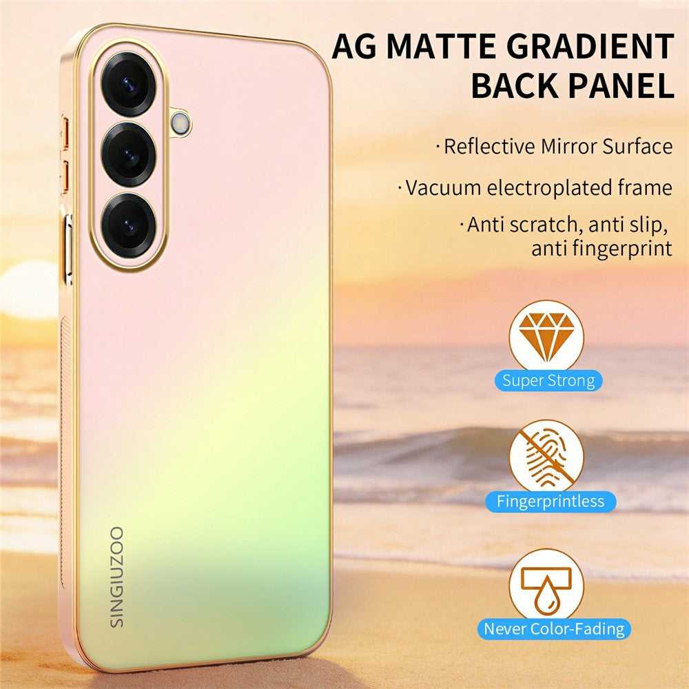 SINGIUZOO Til Samsung Galaxy S26 FE Cover Elektropletteret AG Mat Gradientfarvet PC + TPU Telefoncover