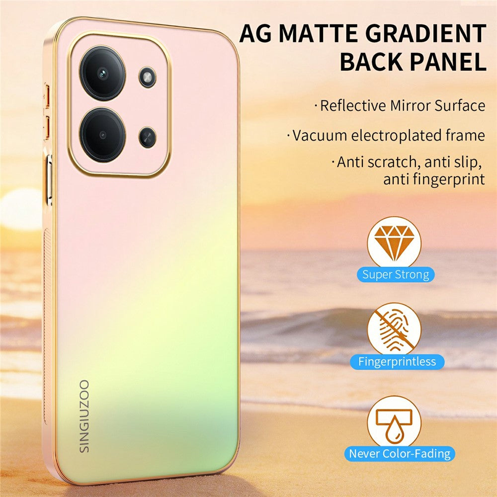 SINGIUZOO Skal för Xiaomi Redmi 15C 5G (EU) (173 mm) / Redmi 15C 4G (EU) (173 mm) Elektropläterad AG Matt Gradient Färg PC + TPU mobilskal