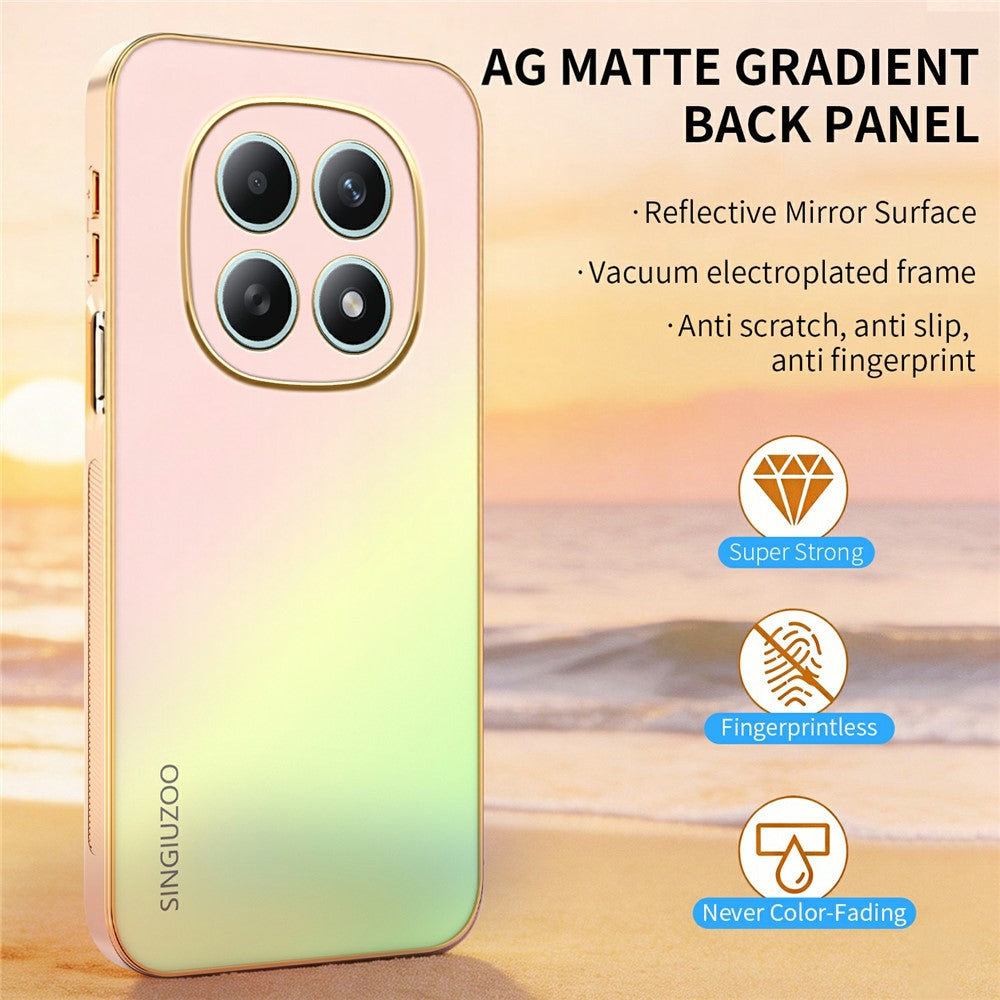 SINGIUZOO For Xiaomi Redmi Note 15 4G (Global) Case Electroplated AG Matte Gradient Color PC + TPU Phone Cover