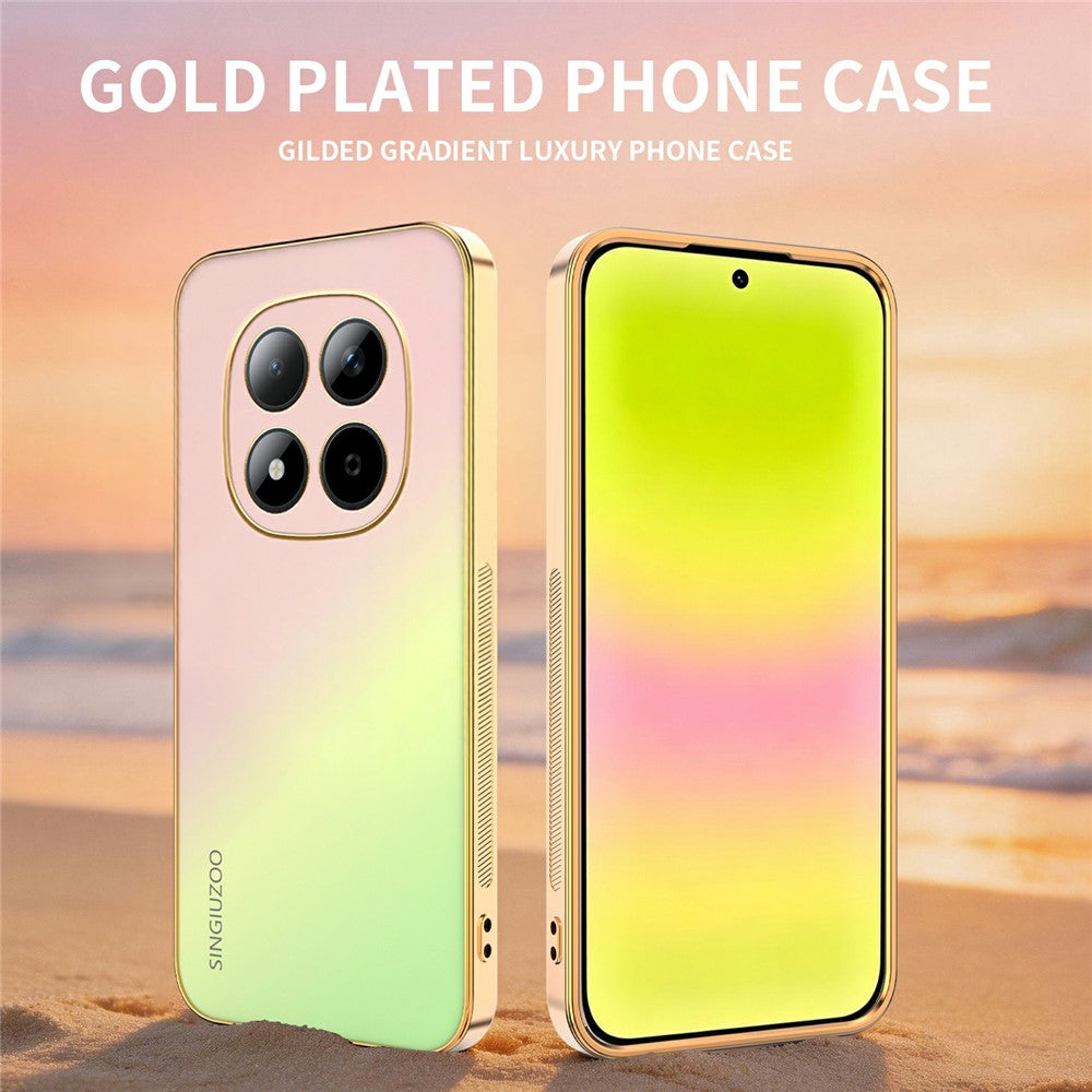 SINGIUZOO For Xiaomi Redmi Note 15 Pro 4G (Global) Case Electroplated AG Matte Gradient Color PC + TPU Phone Cover
