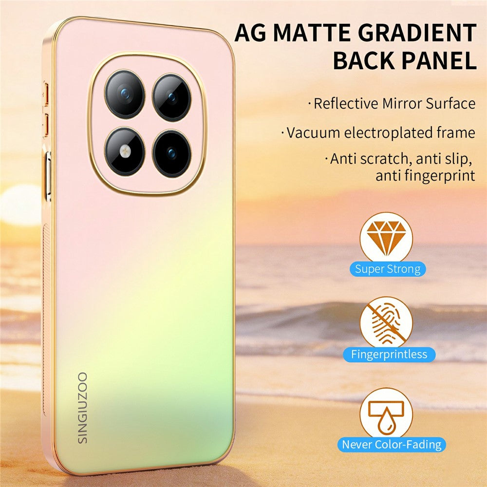 SINGIUZOO For Xiaomi Redmi Note 15 Pro+ 5G (Global)  /  Poco M8 Pro 5G Case Electroplated AG Matte Gradient Color PC + TPU Phone Cover