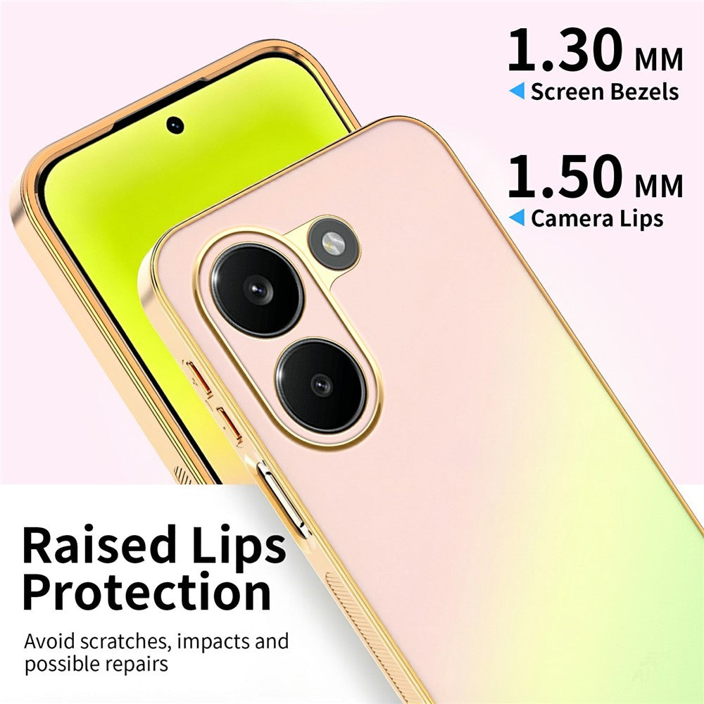 SINGIUZOO For Xiaomi Redmi Turbo 5 5G Case Electroplated AG Matte Gradient Color PC + TPU Phone Cover