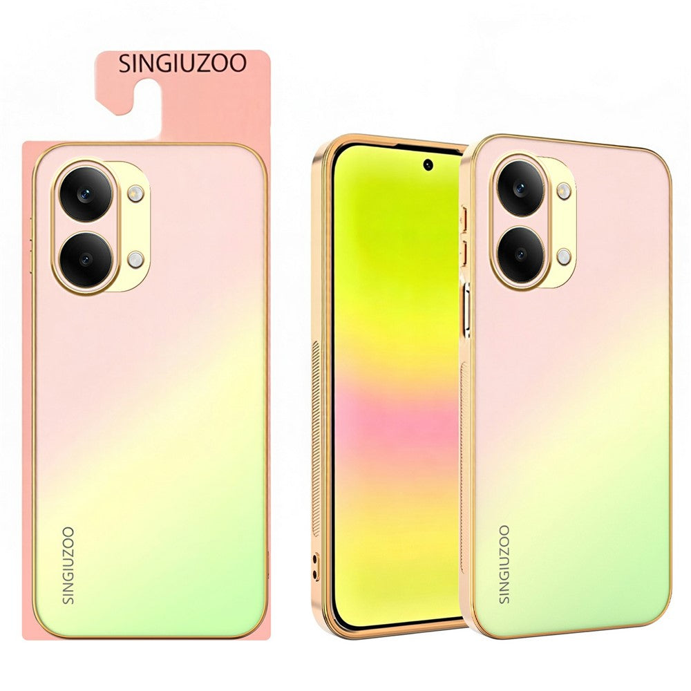 SINGIUZOO For Xiaomi Redmi Turbo 5 Max 5G Case Electroplated AG Matte Gradient Color PC + TPU Phone Cover