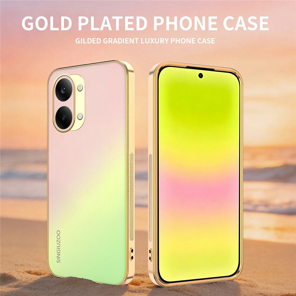 SINGIUZOO For Xiaomi Redmi Turbo 5 Max 5G Case Electroplated AG Matte Gradient Color PC + TPU Phone Cover