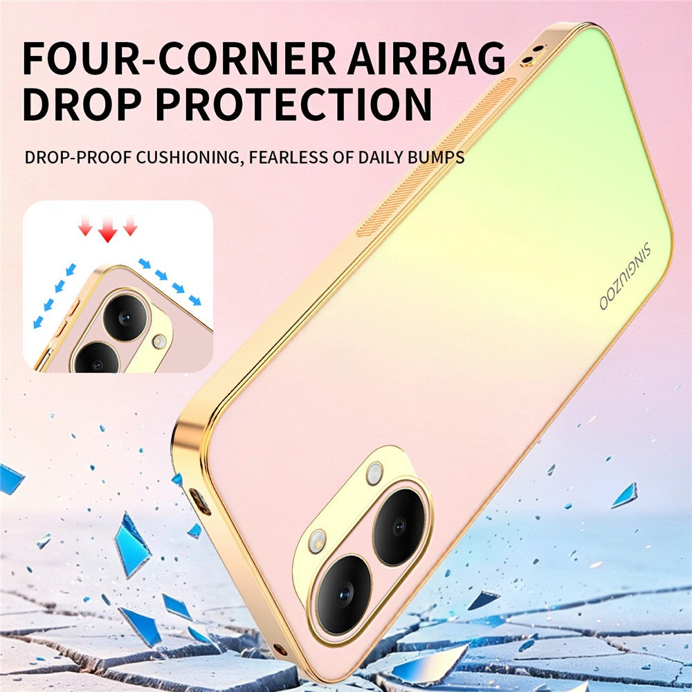SINGIUZOO For Xiaomi Redmi Turbo 5 Max 5G Case Electroplated AG Matte Gradient Color PC + TPU Phone Cover