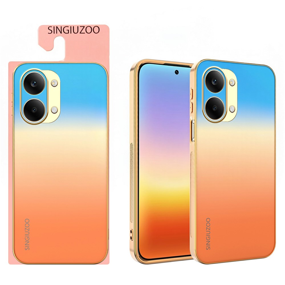 SINGIUZOO For Xiaomi Redmi Turbo 5 Max 5G Case Electroplated AG Matte Gradient Color PC + TPU Phone Cover
