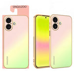 SINGIUZOO For iPhone 16 Case Electroplated AG Matte Gradient Color PC + TPU Phone Cover