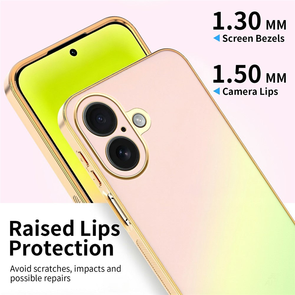 SINGIUZOO For iPhone 16 Case Electroplated AG Matte Gradient Color PC + TPU Phone Cover