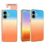 SINGIUZOO For iPhone 16 Case Electroplated AG Matte Gradient Color PC + TPU Phone Cover