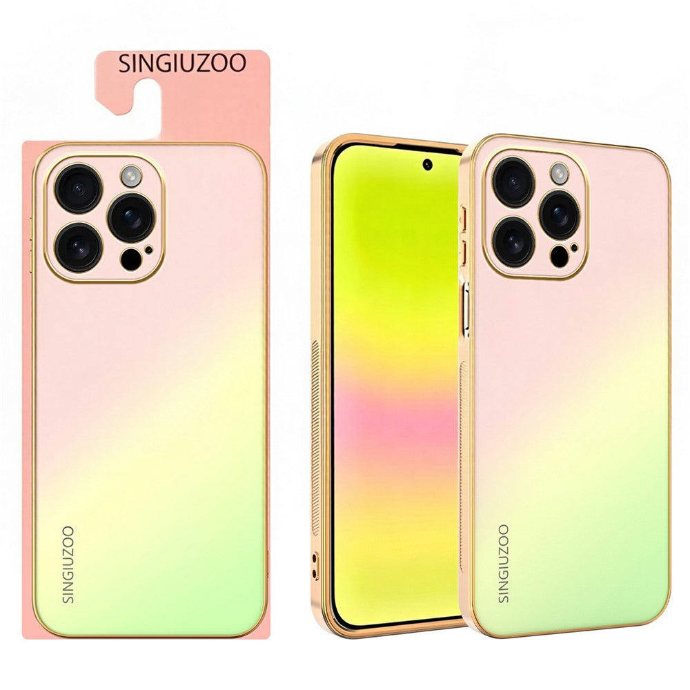 SINGIUZOO For iPhone 16 Pro Max Case Electroplated AG Matte Gradient Color PC + TPU Phone Cover