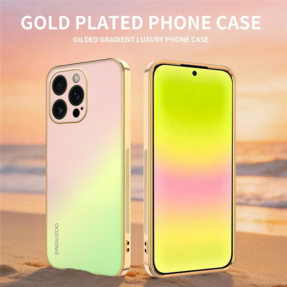 SINGIUZOO For iPhone 16 Pro Max Case Electroplated AG Matte Gradient Color PC + TPU Phone Cover