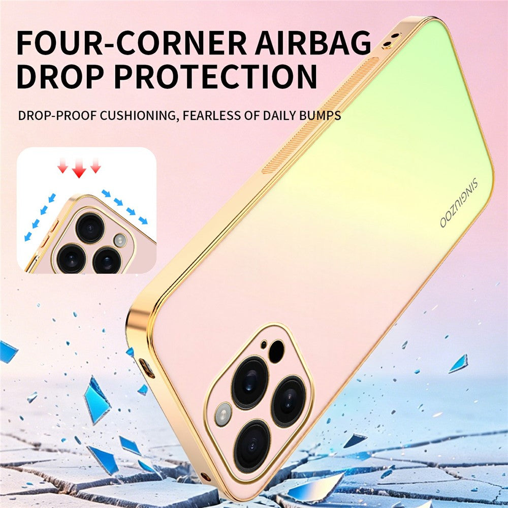 SINGIUZOO For iPhone 16 Pro Max Case Electroplated AG Matte Gradient Color PC + TPU Phone Cover