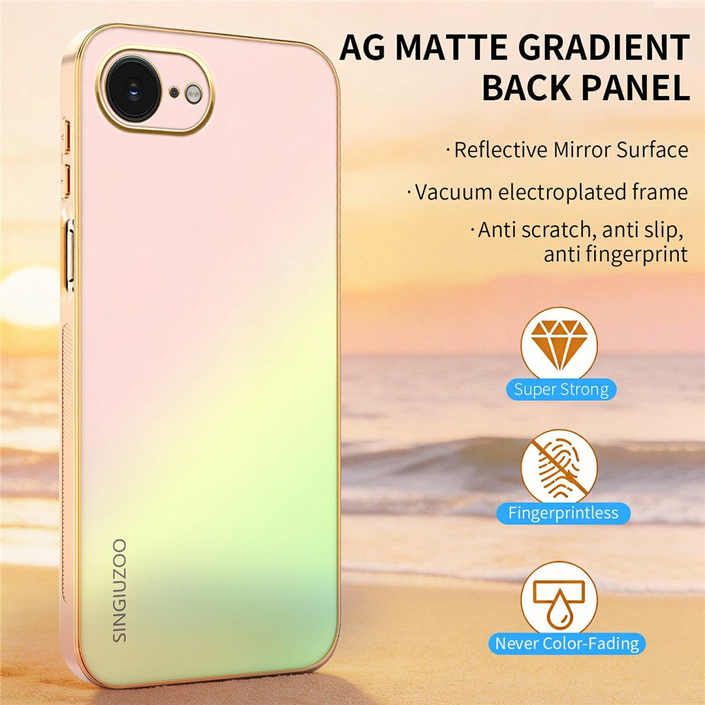 SINGIUZOO For iPhone 17th / 16th Case Electroplated AG Matte Gradient Color PC + TPU Phone Cover