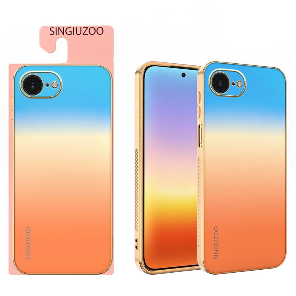 SINGIUZOO For iPhone 17th / 16th Case Electroplated AG Matte Gradient Color PC + TPU Phone Cover