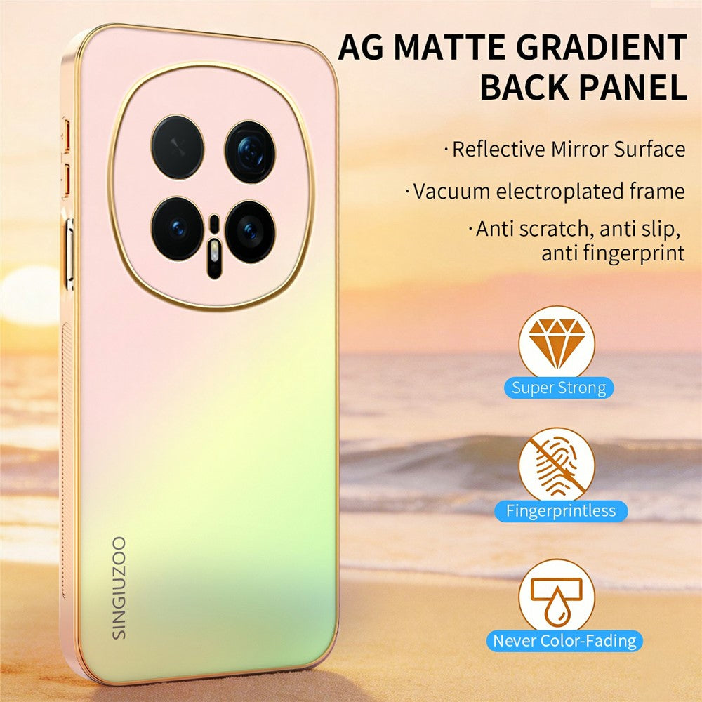 SINGIUZOO For Honor Magic8 Pro 5G Case Electroplated AG Matte Gradient Color PC + TPU Phone Cover