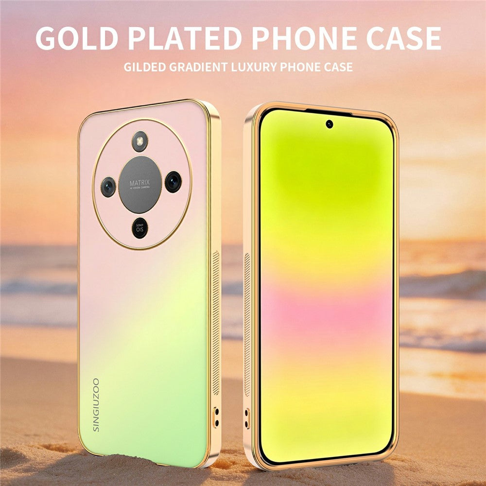 SINGIUZOO For Honor X70 5G  /  X9d 5G  /  Magic8 Lite 5G Case Electroplated AG Matte Gradient Color PC + TPU Phone Cover
