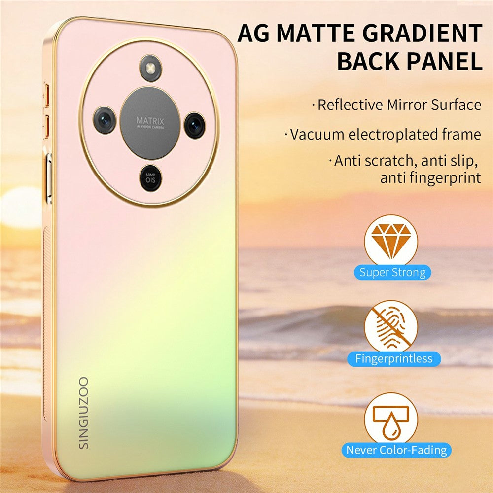 SINGIUZOO For Honor X70 5G  /  X9d 5G  /  Magic8 Lite 5G Case Electroplated AG Matte Gradient Color PC + TPU Phone Cover
