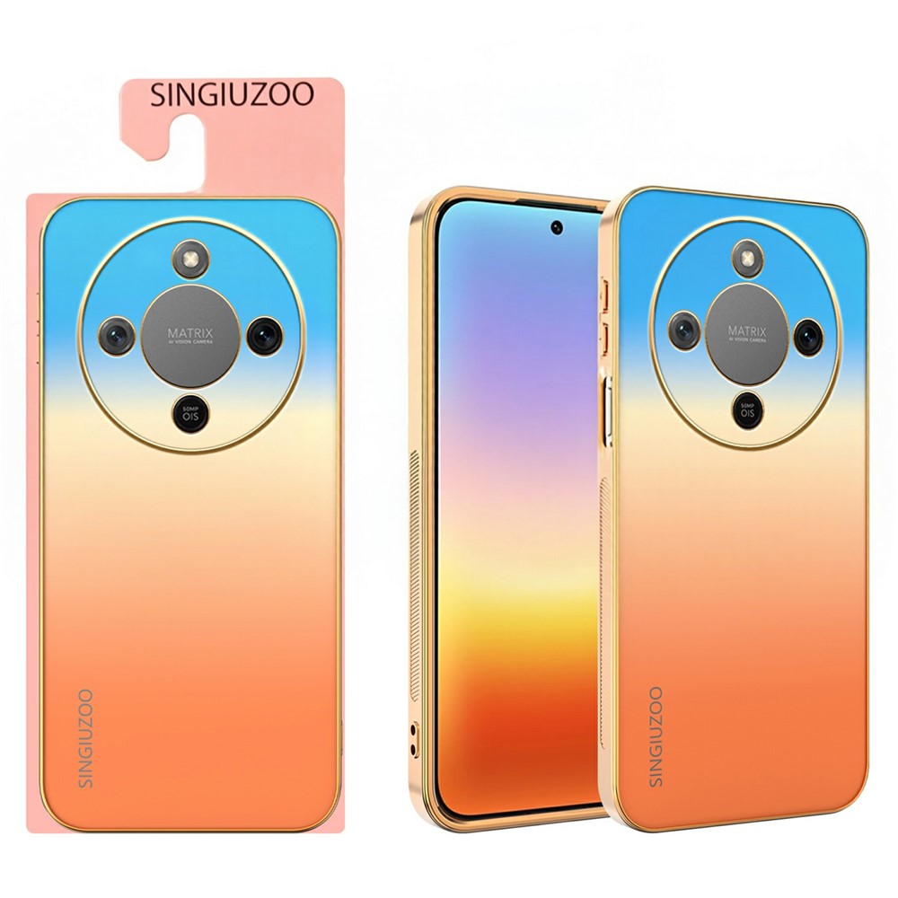 SINGIUZOO For Honor X70 5G  /  X9d 5G  /  Magic8 Lite 5G Case Electroplated AG Matte Gradient Color PC + TPU Phone Cover