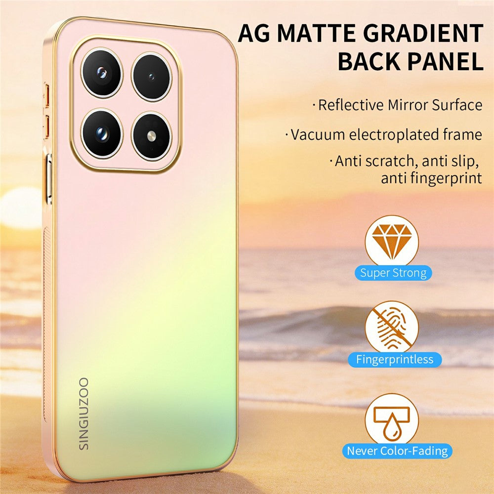 SINGIUZOO For Xiaomi 17 Case Electroplated AG Matte Gradient Color PC + TPU Phone Cover
