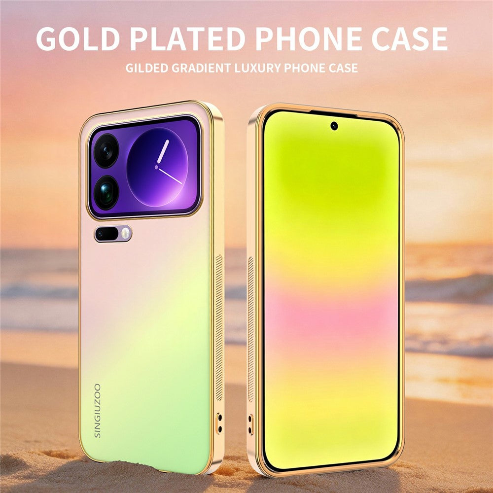 SINGIUZOO For Xiaomi 17 Pro Max Case Electroplated AG Matte Gradient Color PC + TPU Phone Cover
