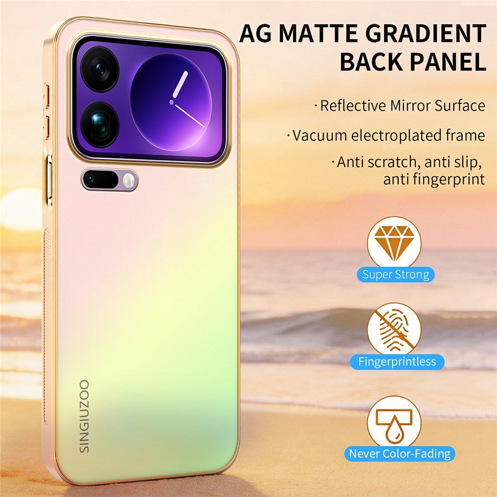 SINGIUZOO For Xiaomi 17 Pro Max Case Electroplated AG Matte Gradient Color PC + TPU Phone Cover