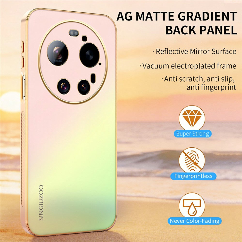 SINGIUZOO Skal för Xiaomi 17 Ultra 5G, elektropläterat AG-skal i matt tonad färg, PC + TPU, mobilskal