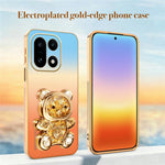SINGIUZOO For OnePlus 15 5G Case Glitter Bear Kickstand Electroplated Gradient Color PC + TPU Phone Cover