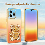 SINGIUZOO For OnePlus 15T 5G Case Glitter Bear Kickstand Electroplated Gradient Color PC + TPU Phone Cover