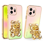 SINGIUZOO For OnePlus 15T 5G Case Glitter Bear Kickstand Electroplated Gradient Color PC + TPU Phone Cover