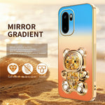 SINGIUZOO Elektropläterat Skal till OnePlus 15R 5G / Ace 6 5G / Ace 6T 5G Glitter Björn Stöd Gradient Färg PC + TPU mobilskal