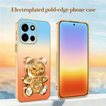 SINGIUZOO For OnePlus Turbo 6 5G / Nord 6 5G Case Glitter Bear Kickstand Electroplated Gradient Color PC + TPU Phone Cover