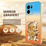 SINGIUZOO Til OnePlus Turbo 6V 5G / Nord CE6 5G Cover Glitrende Bjørn Støtteben Elektrobelagt Gradientfarve PC + TPU Telefoncover