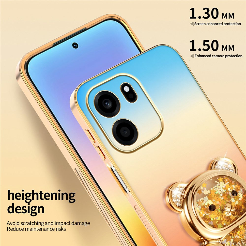 SINGIUZOO Til OnePlus Turbo 6V 5G / Nord CE6 5G Cover Glitrende Bjørn Støtteben Elektrobelagt Gradientfarve PC + TPU Telefoncover