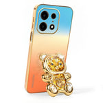 SINGIUZOO For OnePlus Turbo 6X Pro 5G Case Glitter Bear Kickstand Electroplated Gradient Color PC + TPU Phone Cover