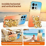 SINGIUZOO For OnePlus Turbo 6X Pro 5G Case Glitter Bear Kickstand Electroplated Gradient Color PC + TPU Phone Cover