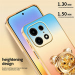 SINGIUZOO For OnePlus Turbo 6X Pro 5G Case Glitter Bear Kickstand Electroplated Gradient Color PC + TPU Phone Cover