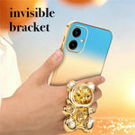 SINGIUZOO Til Samsung Galaxy A06 4G Cover Glitter Bjørn Støtteben Galvaniseret Gradient Farve PC + TPU Telefoncover