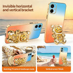 SINGIUZOO Til Samsung Galaxy A06 4G Cover Glitter Bjørn Støtteben Galvaniseret Gradient Farve PC + TPU Telefoncover