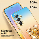 SINGIUZOO Electroplated Case for Samsung Galaxy A18 4G / A18 5G / A17 5G / A17 4G / F17 5G / M17 5G Glitter Bear Kickstand Gradient Color PC + TPU Phone Cover