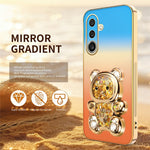 SINGIUZOO Til Samsung Galaxy A27 5G Cover Glitter Bjørn Stander Galvaniseret Gradientfarve PC + TPU Telefoncover