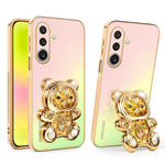 SINGIUZOO Til Samsung Galaxy A27 5G Cover Glitter Bjørn Stander Galvaniseret Gradientfarve PC + TPU Telefoncover