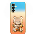 SINGIUZOO Til Samsung Galaxy A37 5G Cover Glitter Bjørn Støtteben Galvaniseret Gradientfarve PC + TPU Telefoncover
