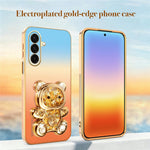 SINGIUZOO Til Samsung Galaxy A37 5G Cover Glitter Bjørn Støtteben Galvaniseret Gradientfarve PC + TPU Telefoncover